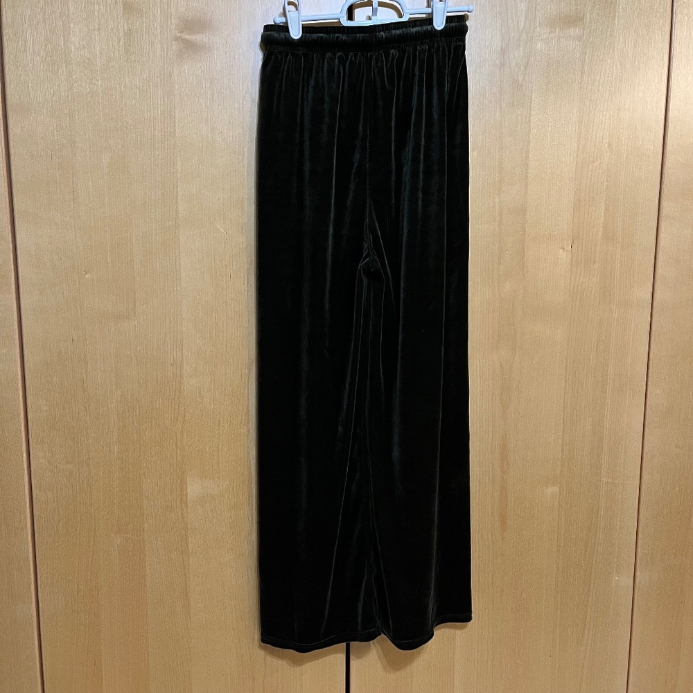 Green Velour Elastic Waist Pants